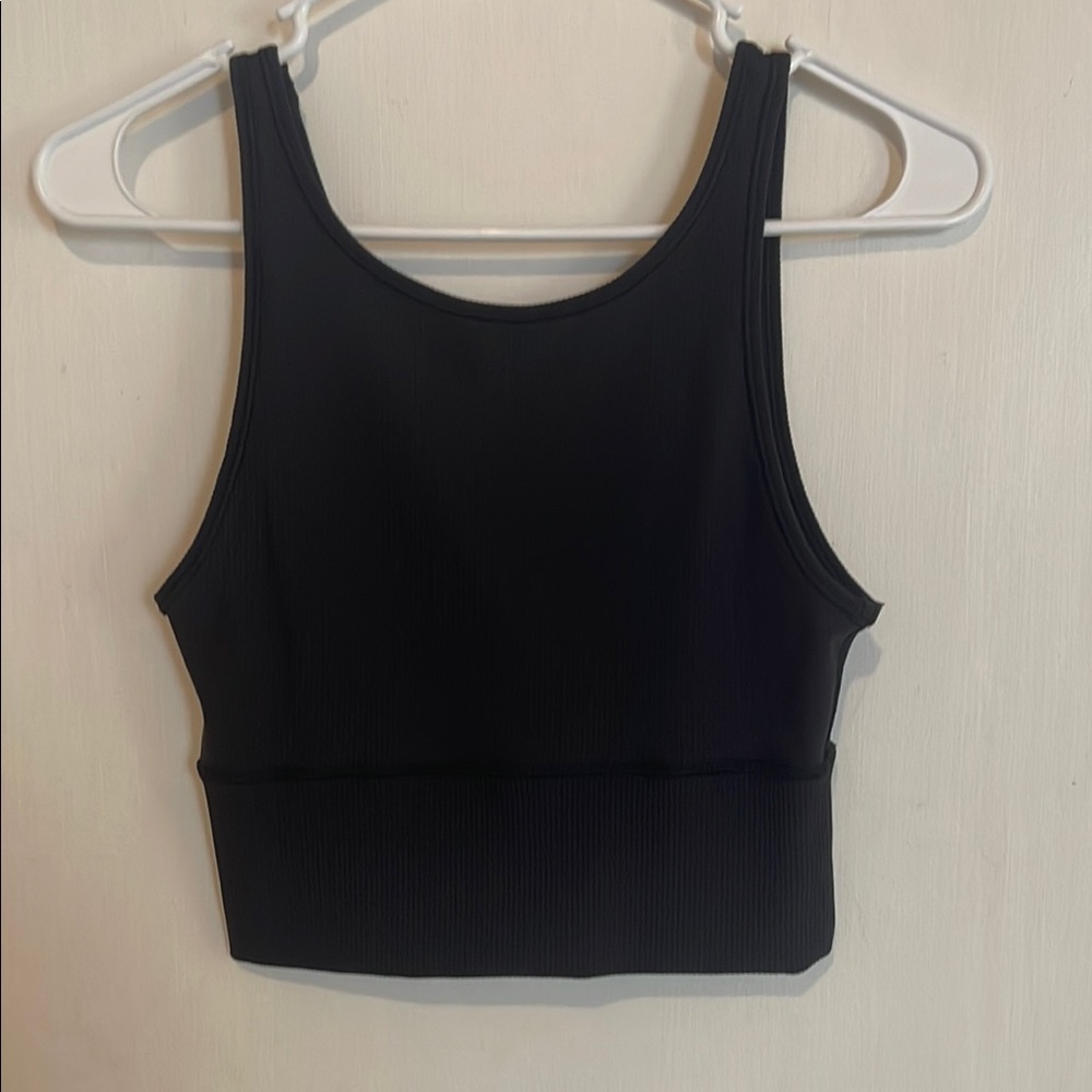 Lululemon Athletica Black Sleeveless Fitted Crop Tank